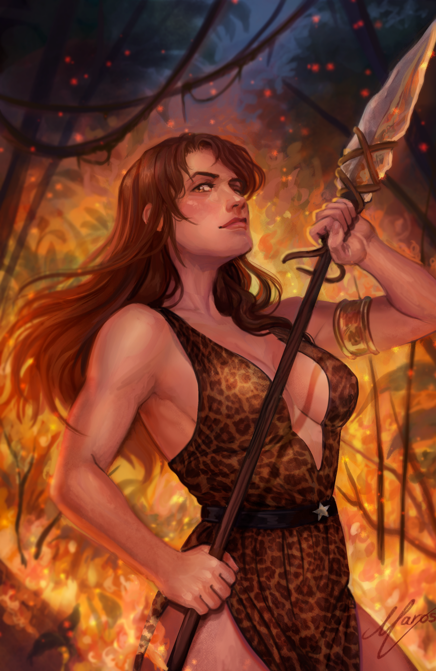 "Walk of Flame" - Jungle Smoke Art Print